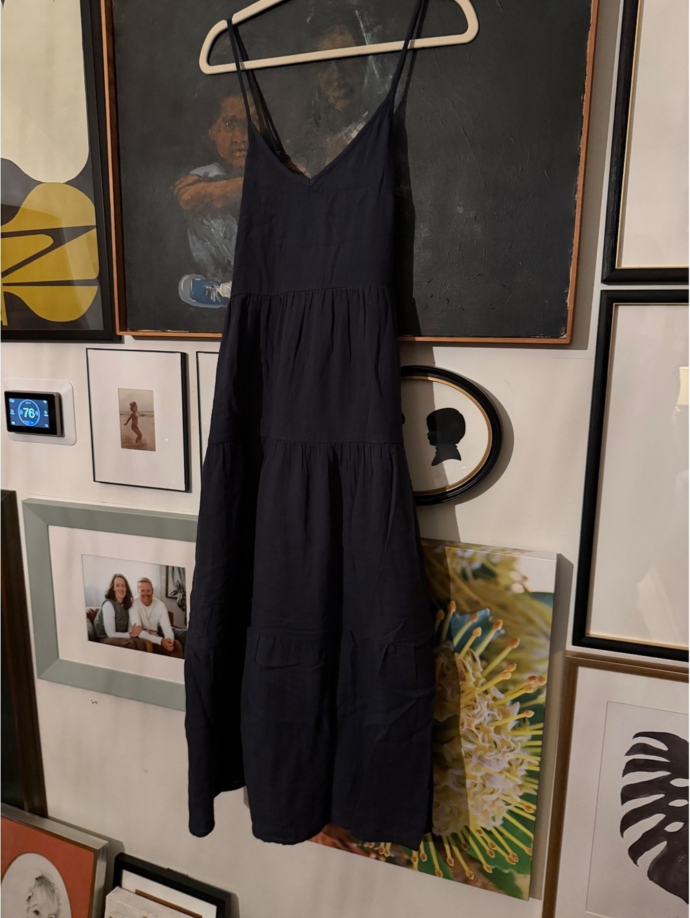NWT Able black tiered midi dress